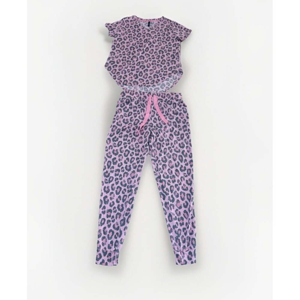 NWOT Jaclyn Intimates Pink Leopard Pajama Set M